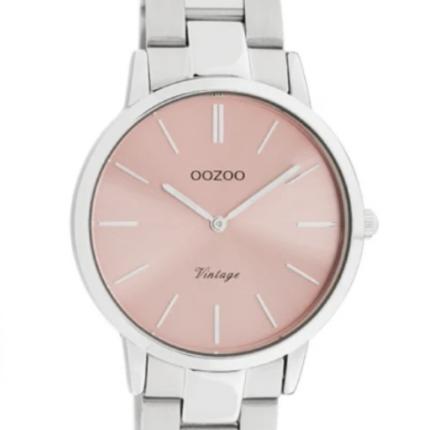 Horloge Oozoo C20040 zilver roze